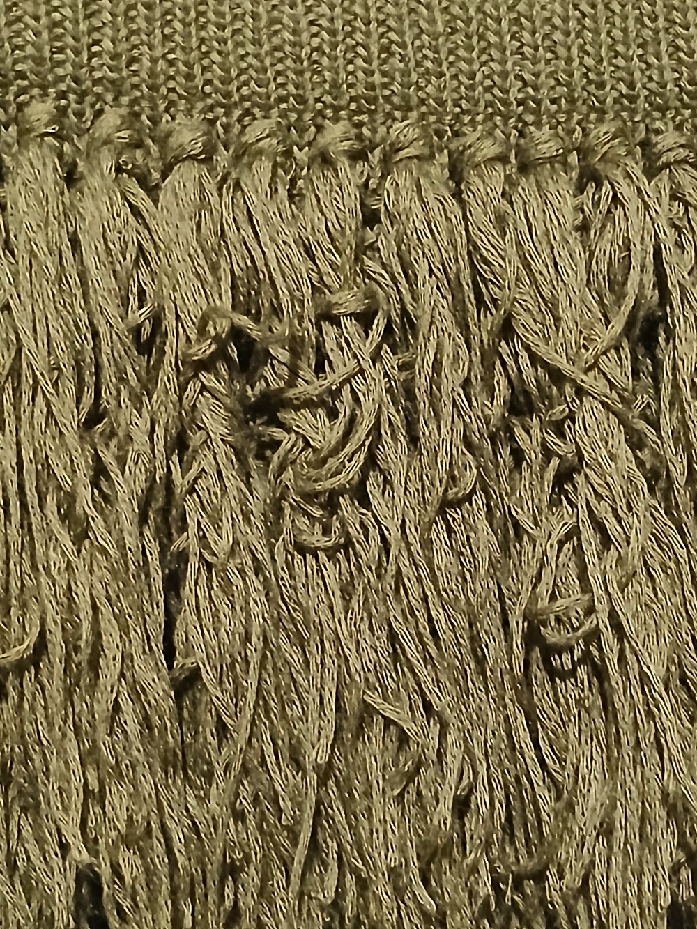 Olive Green Fringe Knit Skirt - Picture 4 of 5
